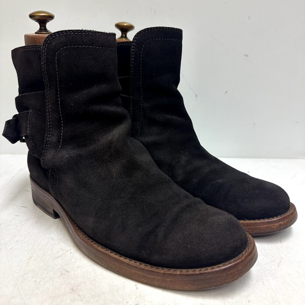 NEW HEELS Ralph Lauren Purple Label Suede Motorcycle Engineer Boots Italy 7 D
